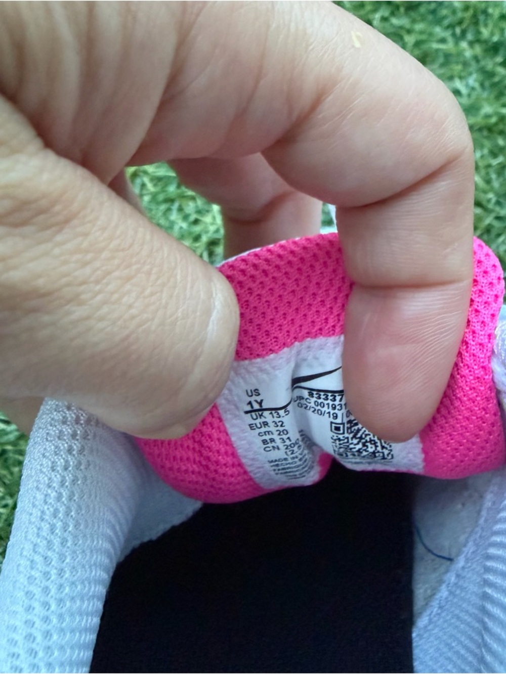 Nike Kids AirMax White Sneakers with Blue and Hot Pink Accents - Picture 8 of 8